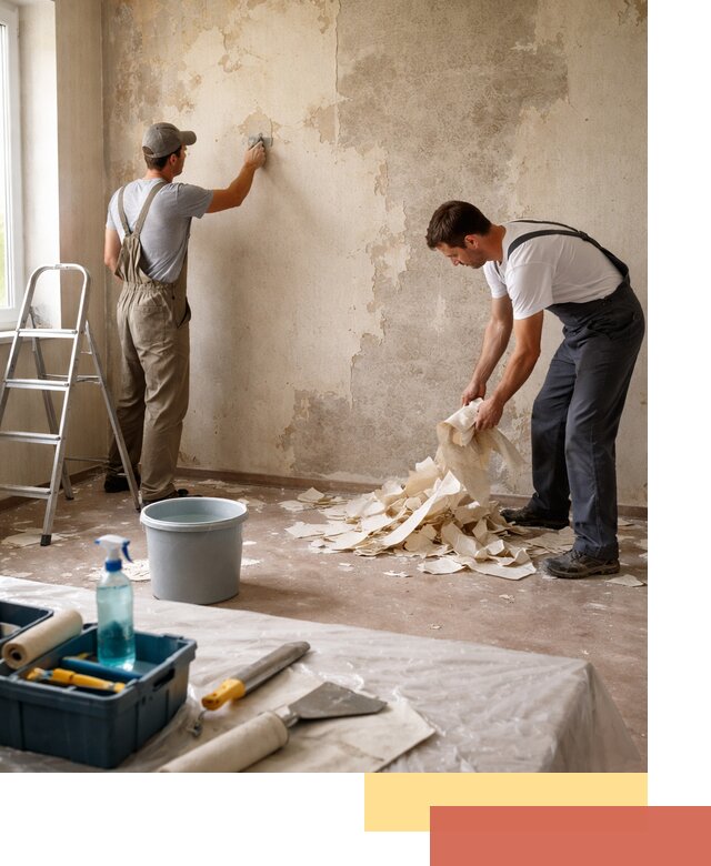 Снятие старых обоев в Дубне быстро и качественно