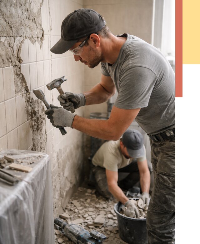 Демонтаж плитки со стен в Дубне от 868 руб. — быстро и недорого | ОТДЕЛОЧНИК-Дбн