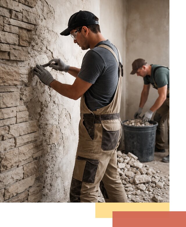 Демонтаж декоративного камня в Дубне профессионально и безопасно