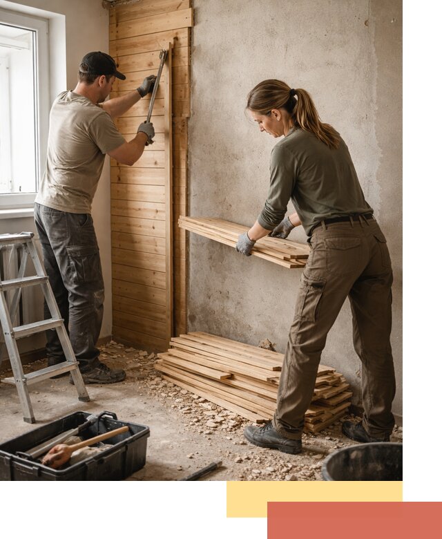 Демонтаж вагонки со стен в Дубне — профессиональный демонтаж