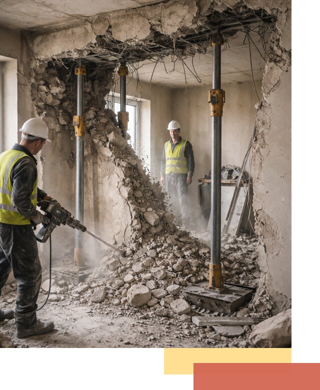 Снос несущих стен в Дубне с гарантией безопасности и качества