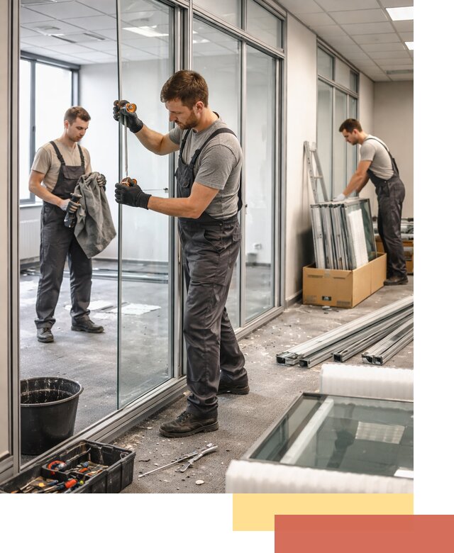 Демонтаж стеклянных перегородок в Дубне быстро и безопасно