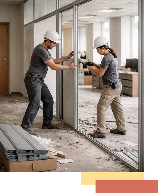 Демонтаж алюминиевых перегородок в Дубне быстро и аккуратно