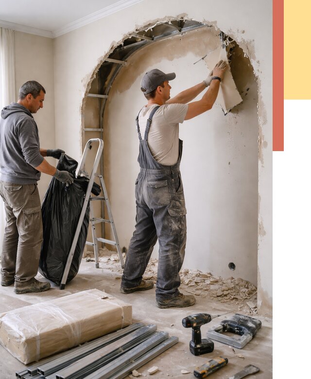 Демонтаж арки из гипсокартона в Дубне от 3573 руб. — услуги под ключ | ОТДЕЛОЧНИК-Дбн