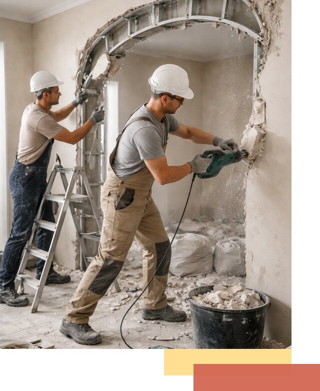 Демонтаж гипсокартонной арки в Дубне быстро и аккуратно