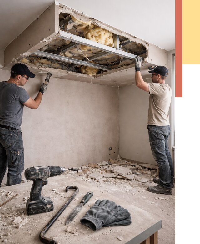 Демонтаж короба из гипсокартона в Дубне от 1552 руб. — быстро и недорого | ОТДЕЛОЧНИК-Дбн