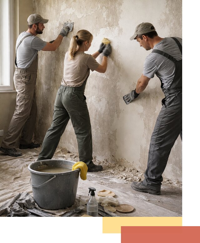 Очистка стен от клея и грунтовки в Дубне качественно и быстро