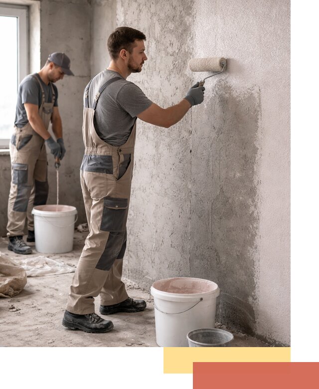 Нанесение бетоноконтакта на стены в Дубне для последующей отделки