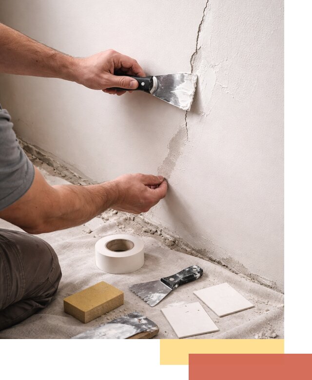 Заделка трещин и сколов в стенах и потолках в Дубне