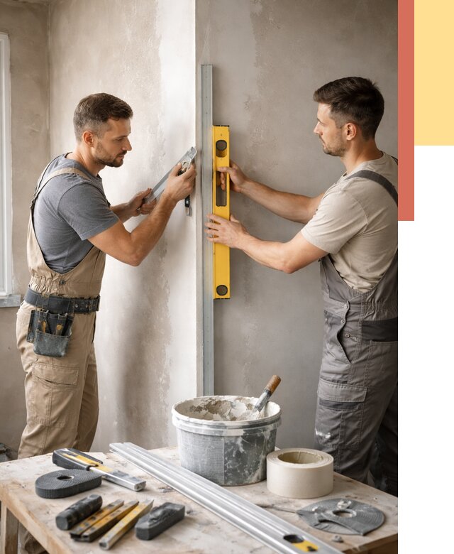 Выведение углов стен в Дубне от 1889 руб. быстро и недорого | ОТДЕЛОЧНИК-Дбн