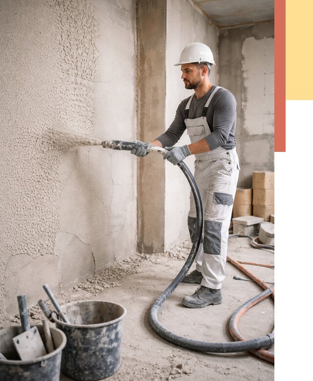 Машинная штукатурка стен в Дубне под ключ от 6636 руб./м2 | ОТДЕЛОЧНИК-Дбн