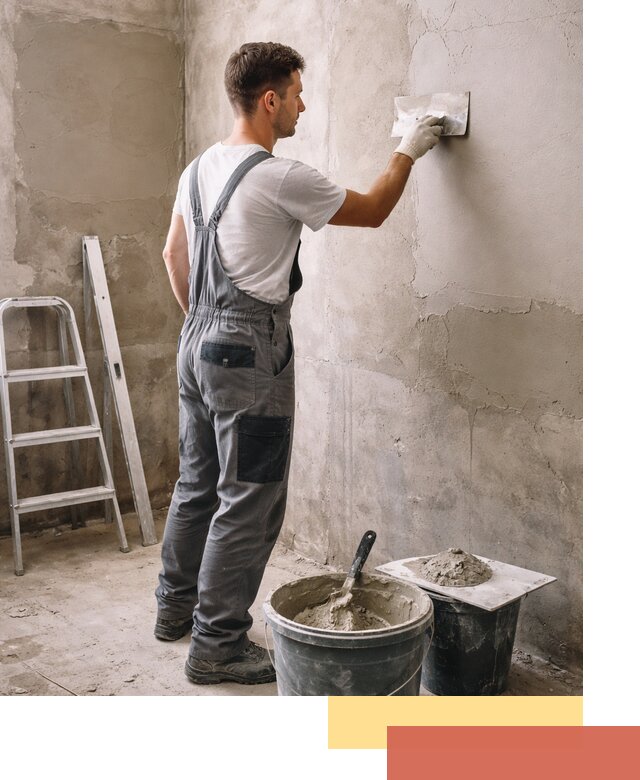 Штукатурка стен в ванной под ключ в Дубне