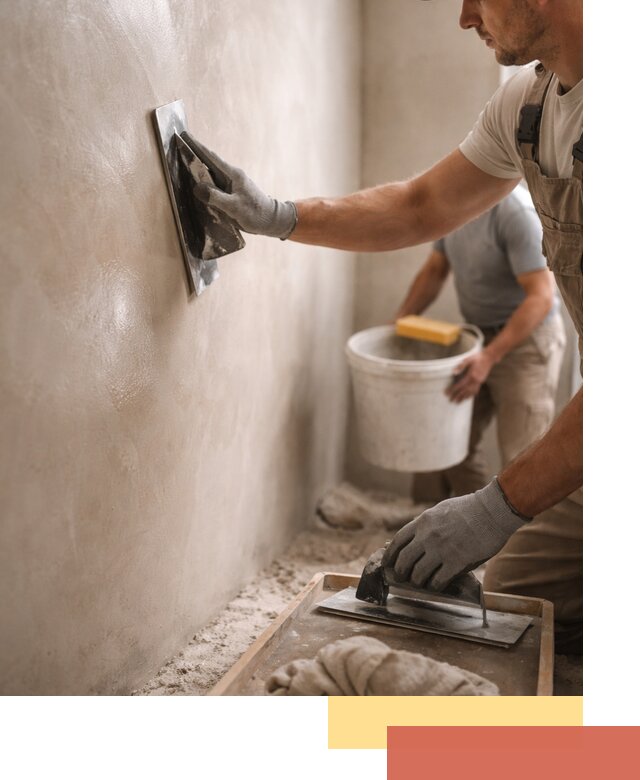 Нанесение марокканской штукатурки таделакт в Дубне