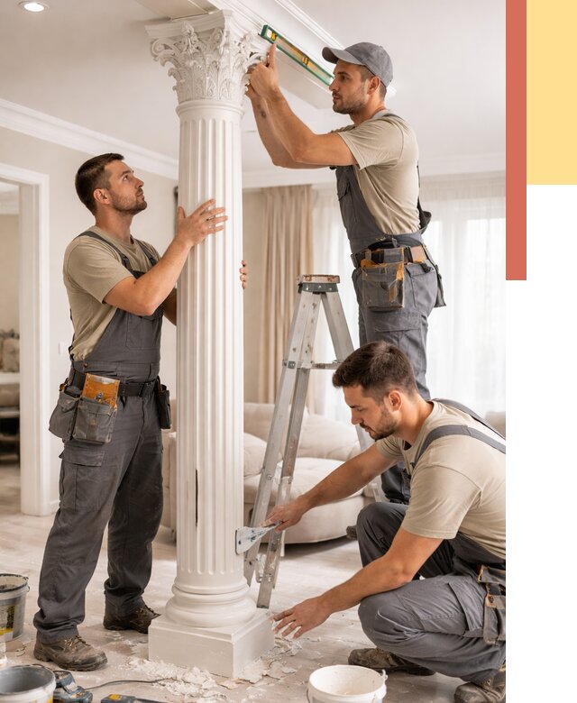 Установка декоративных колонн в Дубне от 12251 руб. под ключ | ОТДЕЛОЧНИК-Дбн