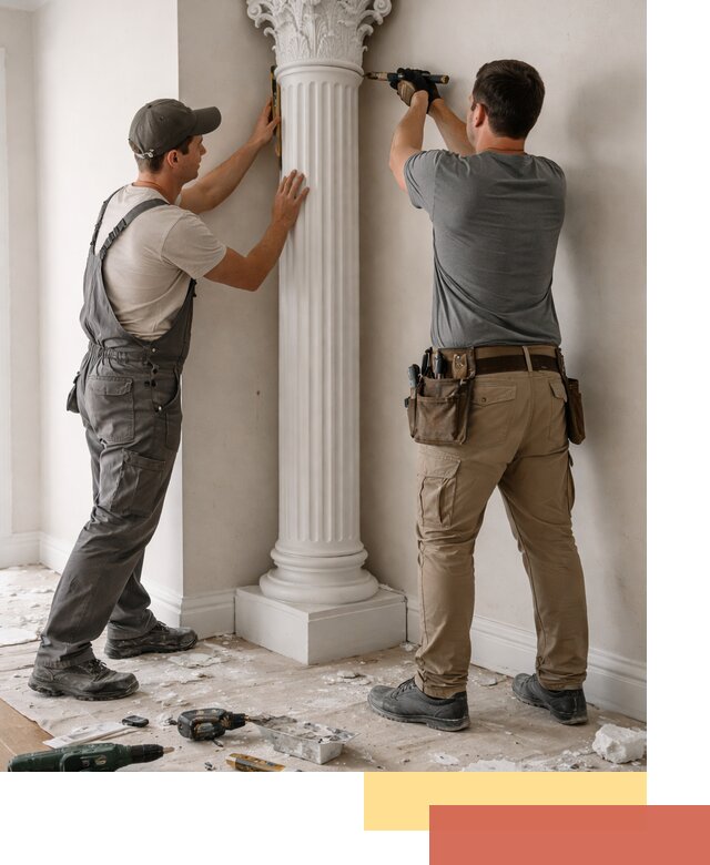 Установка декоративных колонн в Дубне под ключ