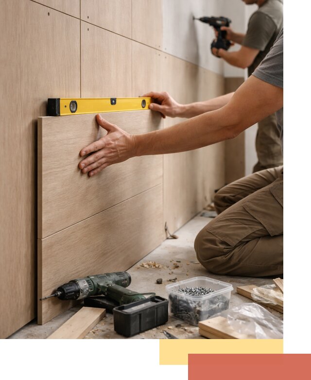 Профессиональный монтаж МДФ панелей на стены в Дубне