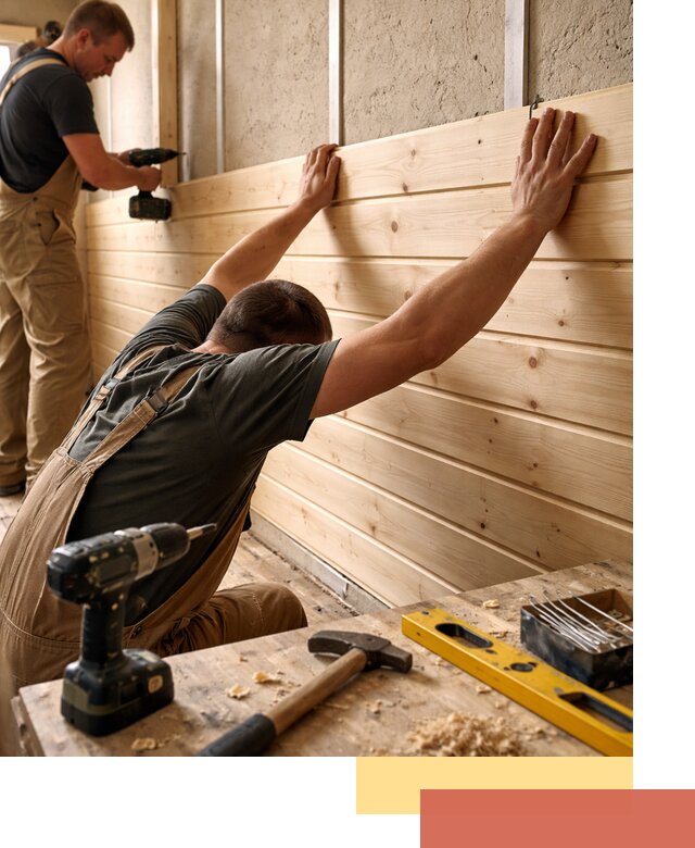 Монтаж деревянной вагонки на стены в Дубне быстро и качественно