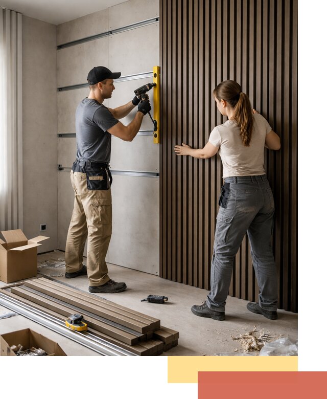 Монтаж реечных панелей на стены в Дубне