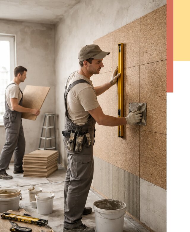 Монтаж пробковых панелей на стены в Дубне от 3573 руб. — ОТДЕЛОЧНИК-Дбн