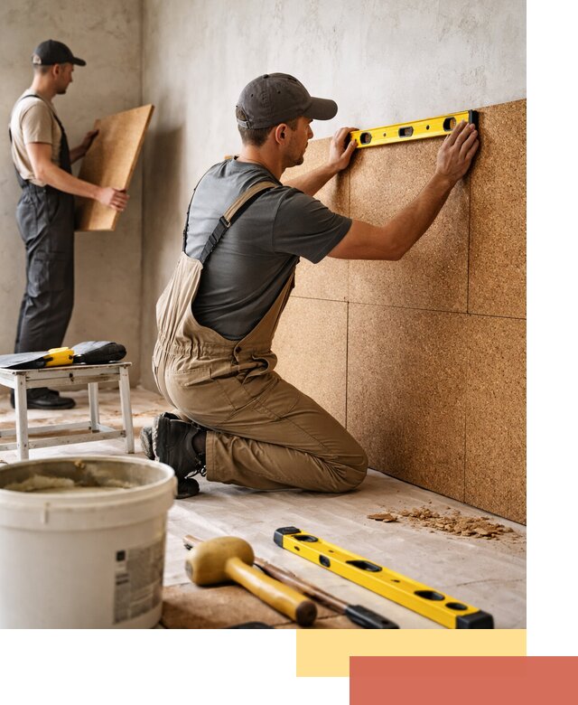 Монтаж пробковых панелей на стены в Дубне быстро и качественно