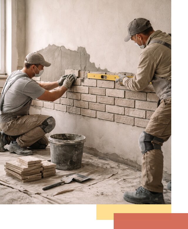 Монтаж декоративного кирпича профессионально в Дубне