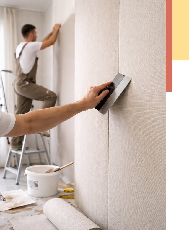 Поклейка текстильных обоев в Дубне от 4594 руб. под ключ | ОТДЕЛОЧНИК-Дбн