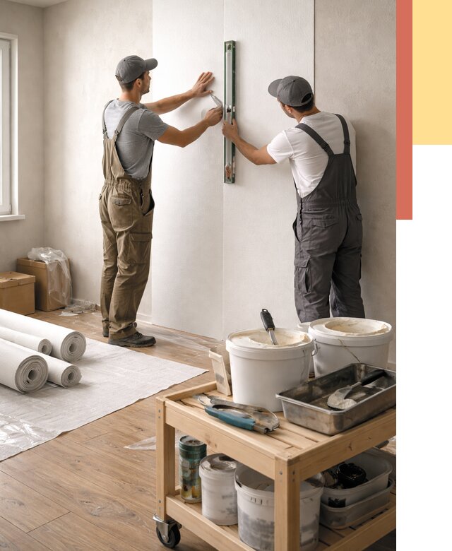 Поклейка стеклообоев в Дубне от 6636 руб. за м2 — быстро и недорого | ОТДЕЛОЧНИК-Дбн