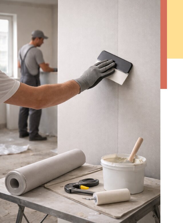 Поклейка обоев под покраску в Дубне от 3573 руб. за м2 | ОТДЕЛОЧНИК-Дбн