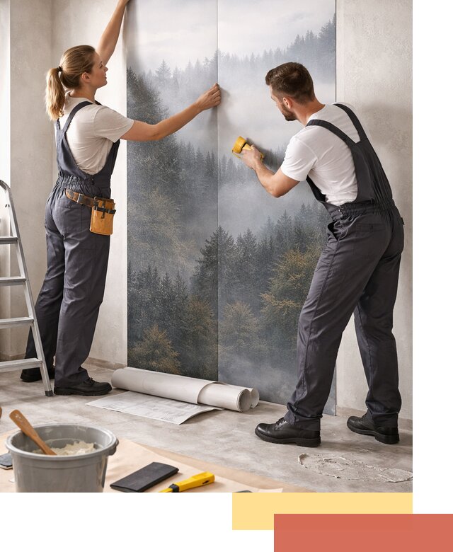 Поклейка фотообоев профессионально в Дубне под ключ