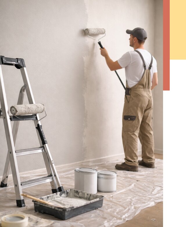 Покраска стен латексной краской в Дубне от 4594 руб. за м2 | ОТДЕЛОЧНИК-Дбн