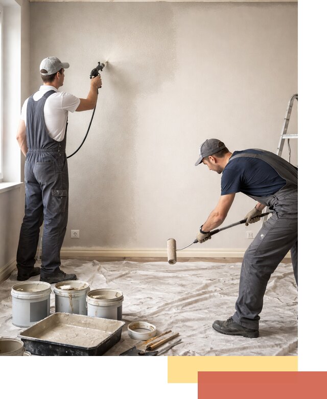 Покраска стен моющейся краской и защита поверхностей в Дубне