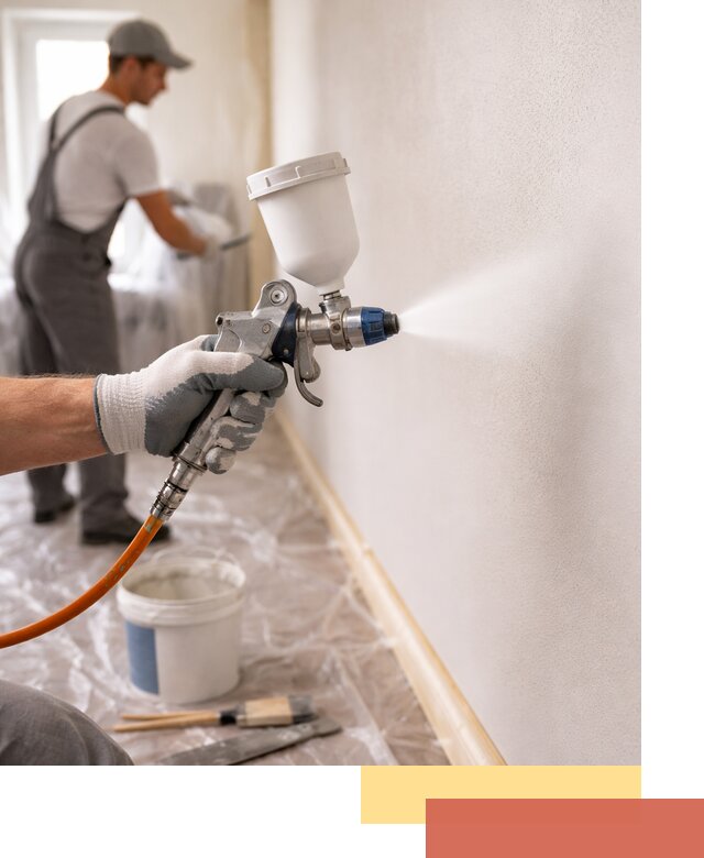 Покраска стен краскопультом в Дубне быстро и качественно