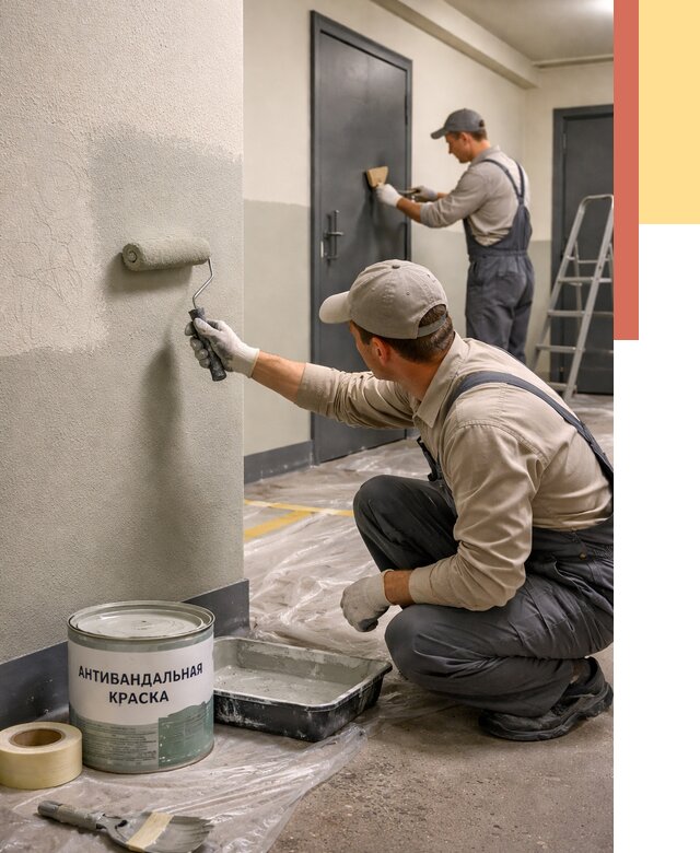 Покраска стен антивандальной краской в Дубне от 4594 руб./м² под ключ | ОТДЕЛОЧНИК-Дбн