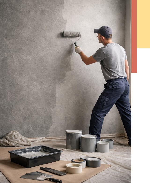 Покраска стен под бетон в Дубне от 664 руб. за м2 — быстро и недорого | ОТДЕЛОЧНИК-Дбн