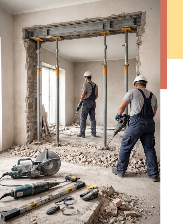 Прорезка проема в стене в Дубне от 4594 руб. — быстро и недорого | ОТДЕЛОЧНИК-Дбн