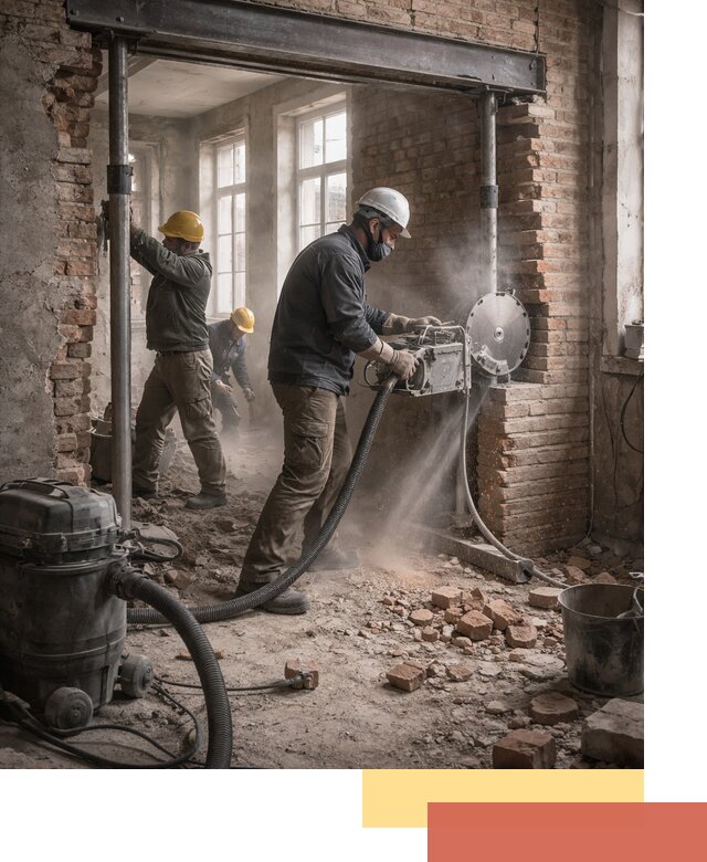 Прорезка проема в стене под дверной или оконный проем в Дубне