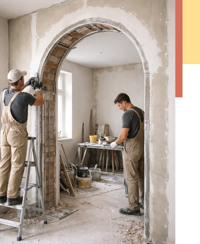 Устройство арочного проема в Дубне от 9699 руб. под ключ — быстро и недорого | ОТДЕЛОЧНИК-Дбн