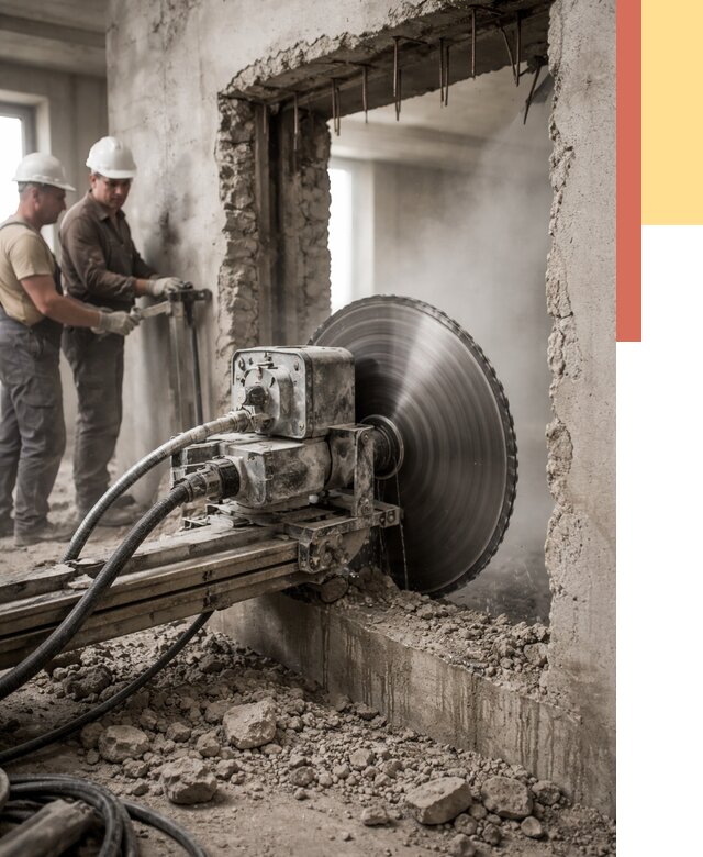 Алмазная резка проемов в Дубне от 4594 руб. быстро и недорого | ОТДЕЛОЧНИК-Дбн