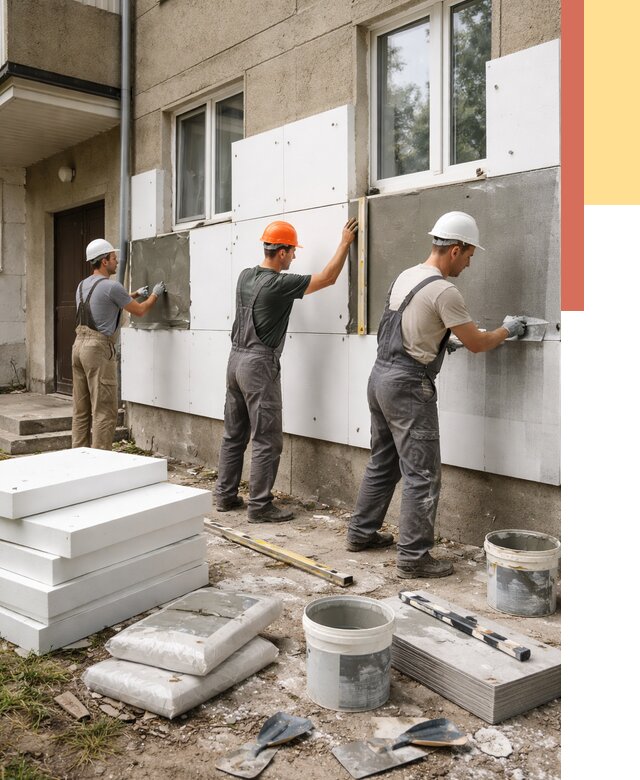 Утепление стен пенопластом в Дубне от 1787 руб. — недорого и под ключ | ОТДЕЛОЧНИК-Дбн