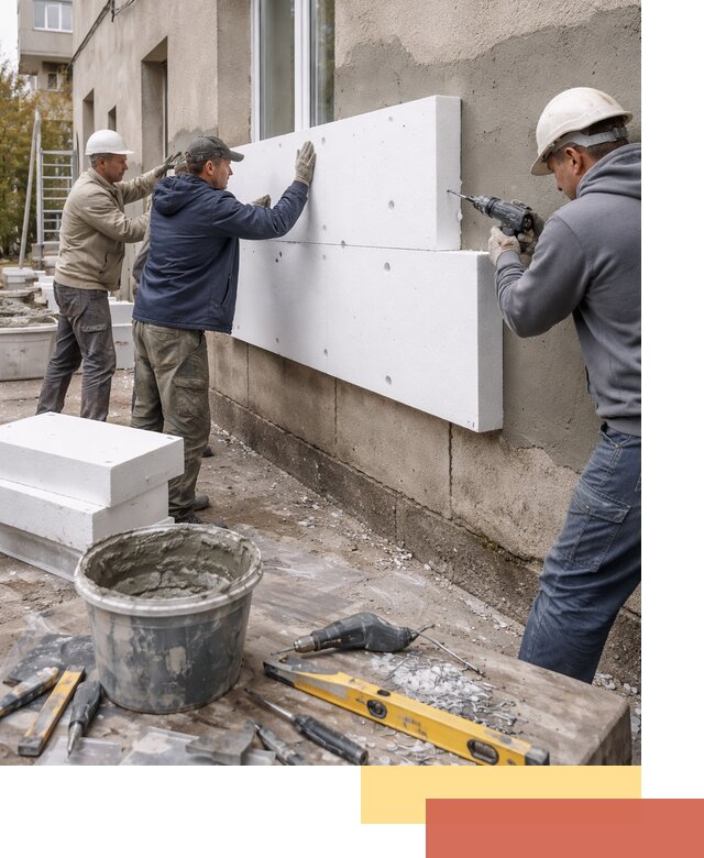 Утепление наружных стен пенопластом в Дубне