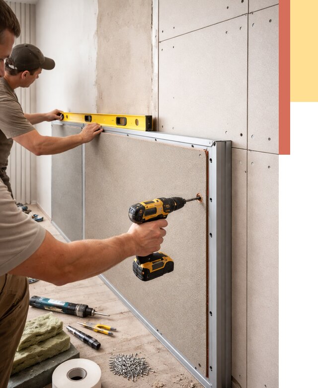 Шумоизоляция стен панелями ЗИПС в Дубне от 2246 руб./м² под ключ | ОТДЕЛОЧНИК-Дбн