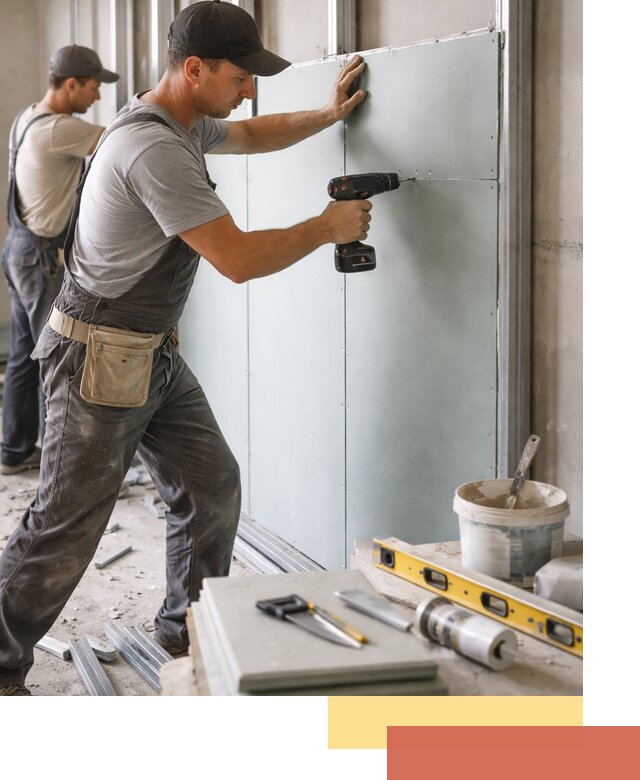 Кладка влагостойких перегородок ПГП в Дубне