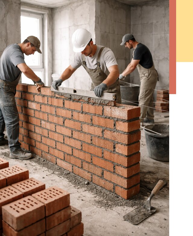 Кладка перегородок из кирпича в Дубне от 3573 руб. за м² | ОТДЕЛОЧНИК-Дбн