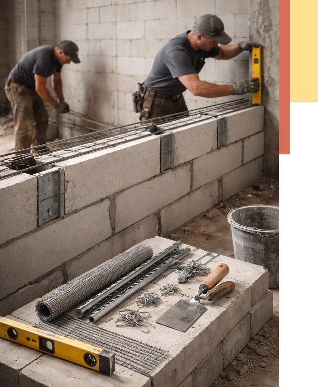 Армирование кладки перегородок в Дубне от 766 руб. под ключ | ОТДЕЛОЧНИК-Дбн
