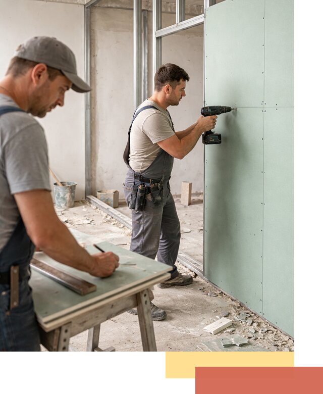 Перегородки из влагостойкого гипсокартона под ключ в Дубне