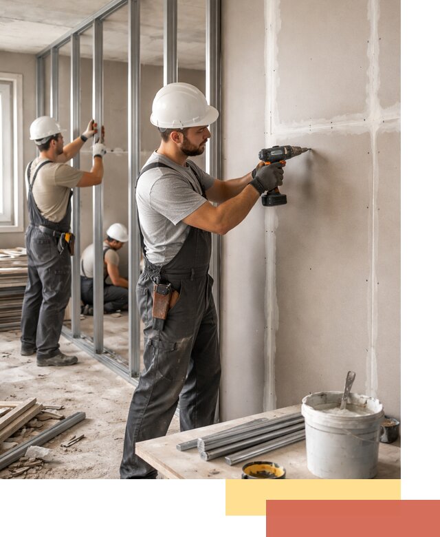 Перегородки из огнестойкого гипсокартона в Дубне под ключ