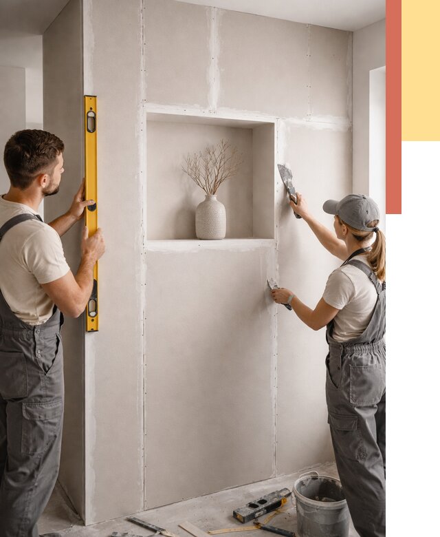 Перегородка из гипсокартона с нишей в Дубне от 3318 руб. под ключ | ОТДЕЛОЧНИК-Дбн