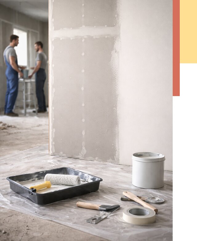 Покраска перегородок из гипсокартона в Дубне от 4594 руб. под ключ | ОТДЕЛОЧНИК-Дбн