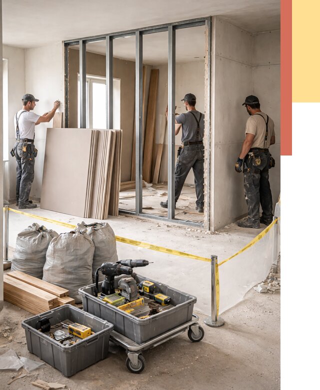 Перенос гипсокартонной перегородки в Дубне под ключ от 4594 руб. | Демонтаж и монтаж – ОТДЕЛОЧНИК-Дбн