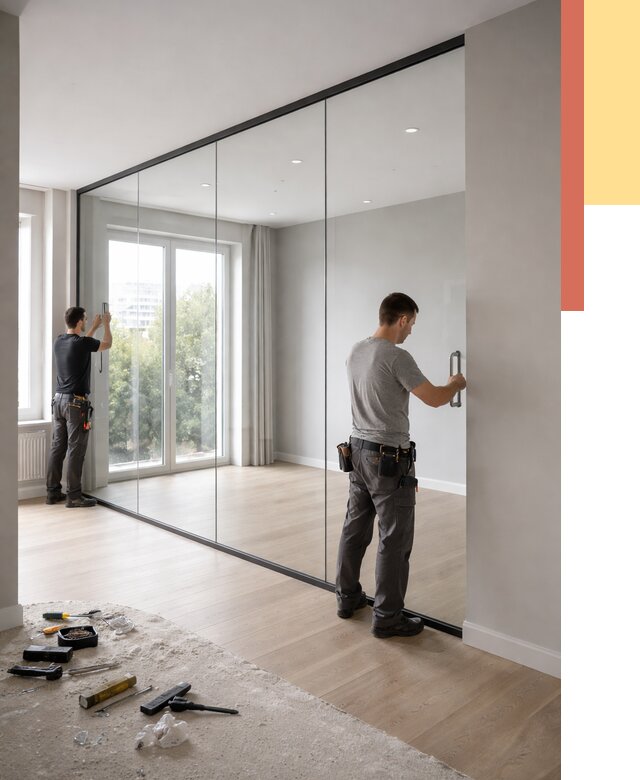 Изготовление стеклянных перегородок в Дубне от 12608 руб. под ключ | ОТДЕЛОЧНИК-Дбн